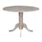 International Concepts Round 42 in Round Dual Drop Leaf Pedestal Table, Washed Gray Taupe, 42 W, 42 L, 29.5 in H, Wood T09-42DP - alternate 9